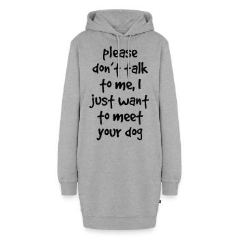 Hund Zitat - Hoodie-Kleid - Grau meliert - Vorne - AI Model Female 172 light (172cm)