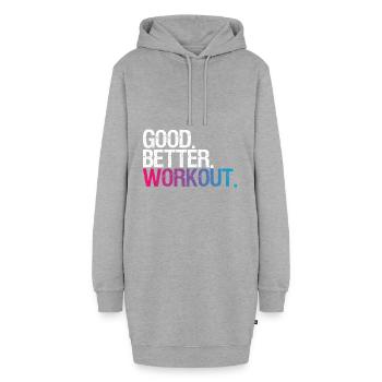 Workout - Hoodie-Kleid - Grau meliert - Vorne - AI Model Female 172 light (172cm)