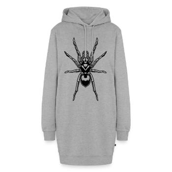 Spinne Vogelspinne Tarantula - Hoodie-Kleid - Grau meliert - Vorne - AI Model Female 172 light (172cm)