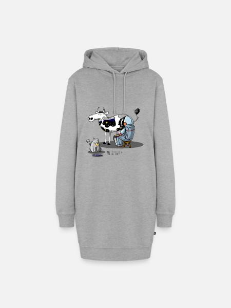 Milchstraße - Hoodie-Kleid - Grau meliert