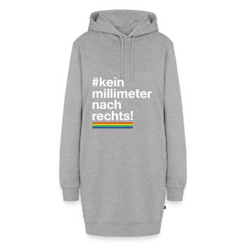 #kein millimeter nach rechts gegen rechts anti - Hoodie-Kleid - Grau meliert - Vorne - AI Model Female 172 light (172cm)