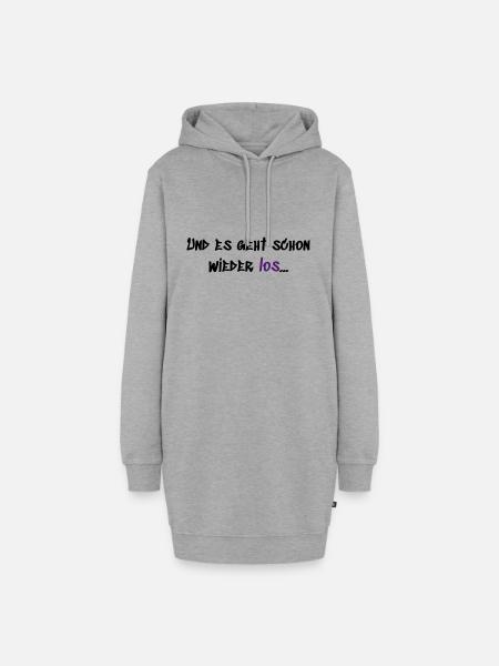 Es geht schon wieder los - Hoodie-Kleid - Grau meliert