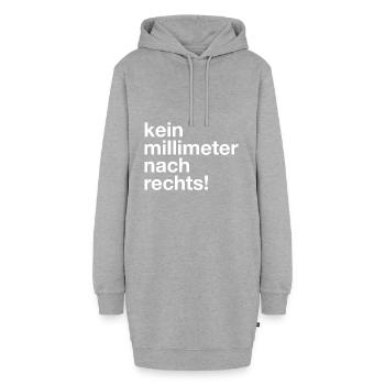 kein millimeter nach rechts! T-Shirt gegen rechts - Hoodie-Kleid - Grau meliert - Vorne - AI Model Female 172 light (172cm)