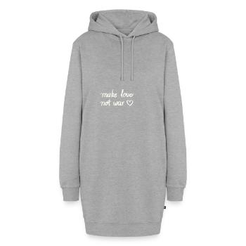 Make Love not war - Hoodie-Kleid - Grau meliert - Vorne - AI Model Female 172 light (172cm)