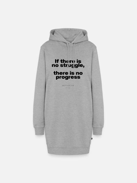If there is no struggle, there is no progress - Hoodie-Kleid - Grau meliert