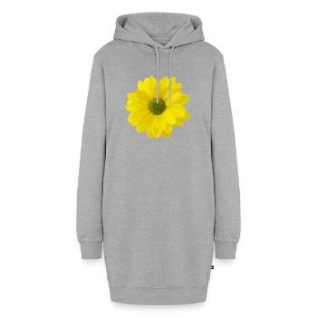 Blume gelb - Hoodie-Kleid - Grau meliert - Vorne - AI Model Female 172 light (172cm)