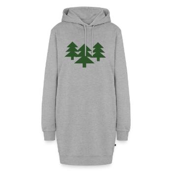 Wald - Hoodie-Kleid - Grau meliert - Vorne - AI Model Female 172 light (172cm)