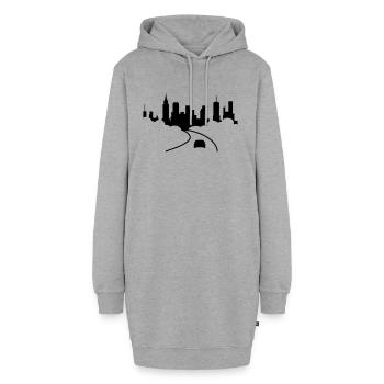 Stadt - Hoodie-Kleid - Grau meliert - Vorne - AI Model Female 172 light (172cm)