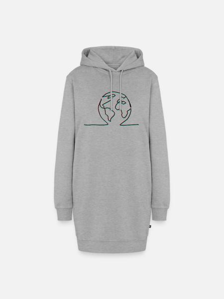 one line earth - Hoodie-Kleid - Grau meliert