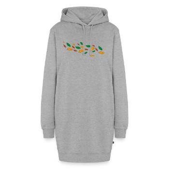 Herbst - Hoodie-Kleid - Grau meliert - Vorne - AI Model Female 172 light (172cm)