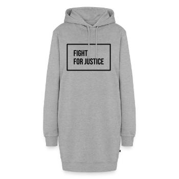 Kämpfe für Gerechtigkeit - Hoodie-Kleid - Grau meliert - Vorne - AI Model Female 172 light (172cm)