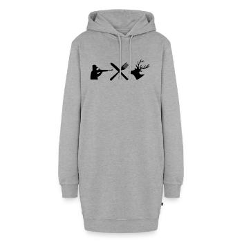 jagen fun - Hoodie-Kleid - Grau meliert - Vorne - AI Model Female 172 light (172cm)
