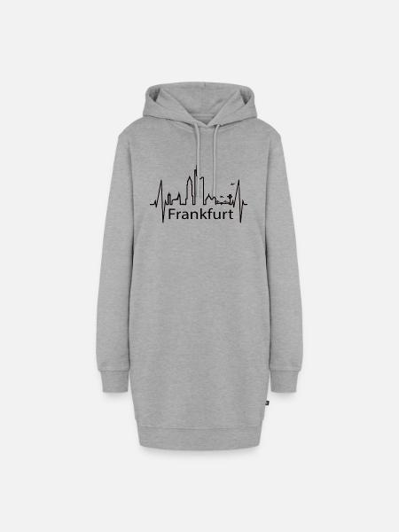 Frankfurt besser - Hoodie-Kleid - Grau meliert