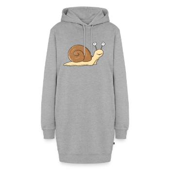 Süße Schnecke - Hoodie-Kleid - Grau meliert - Vorne - AI Model Female 172 light (172cm)