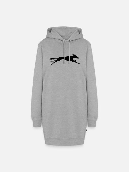 Saluki - Hoodie-Kleid - Grau meliert