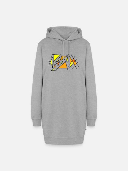 Gelbes Eck - Hoodie-Kleid - Grau meliert