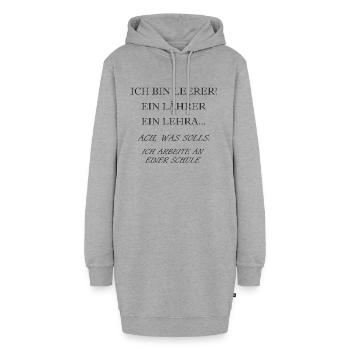 Ich bin Lehrer - Hoodie-Kleid - Grau meliert - Vorne - AI Model Female 172 light (172cm)