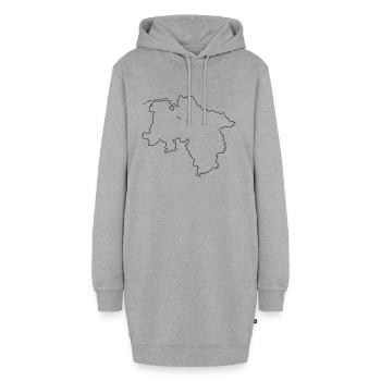 Umriss Niedersachsen - Hoodie-Kleid - Grau meliert - Vorne - AI Model Female 172 light (172cm)