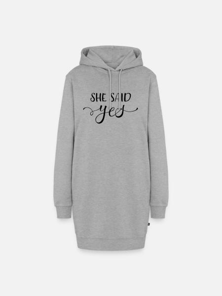 she said yes - Hoodie-Kleid - Grau meliert