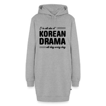 K-Drama Kdrama Korean Drama Korea Hallyu K-Drama - Hoodie-Kleid - Grau meliert - Vorne - AI Model Female 172 light (172cm)
