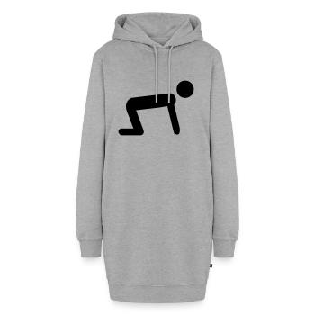 mann - Hoodie-Kleid - Grau meliert - Vorne - AI Model Female 172 light (172cm)