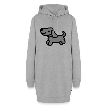Niedlicher Hund - Hoodie-Kleid - Grau meliert - Vorne - AI Model Female 172 light (172cm)