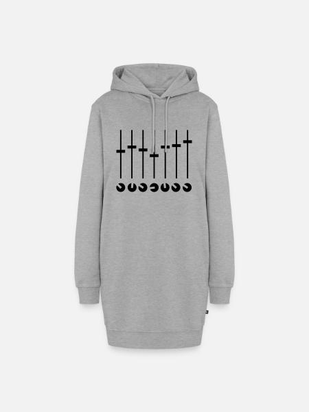 mixing_f1 - Hoodie-Kleid - Grau meliert