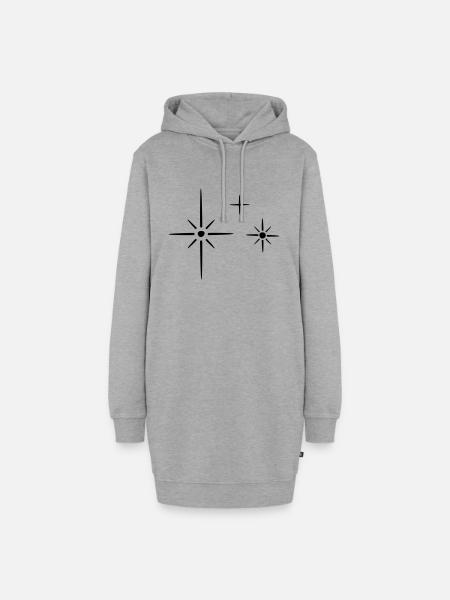 Glitzersternchen Glitzer Sterne Dekor - Hoodie-Kleid - Grau meliert