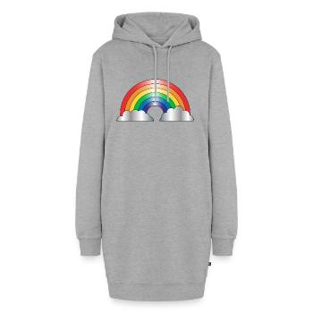 Regenbogen - Hoodie-Kleid - Grau meliert - Vorne - AI Model Female 172 light (172cm)