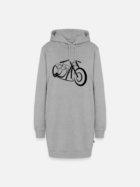 Custom Chopper Bike - Hoodie-Kleid - Grau meliert