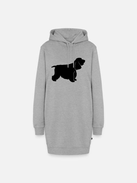 Cocker Spaniel - Hoodie-Kleid - Grau meliert