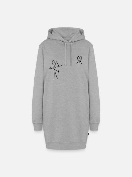 schütze schießt - Hoodie-Kleid - Grau meliert