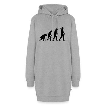 Evolution - Hoodie-Kleid - Grau meliert - Vorne - AI Model Female 172 light (172cm)