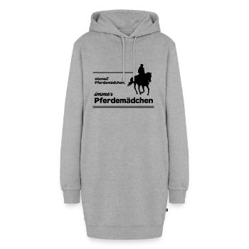 Pferdemädchen Pferdespruch Geschenk Reiten Mädchen - Hoodie-Kleid - Grau meliert - Vorne - AI Model Female 172 light (172cm)