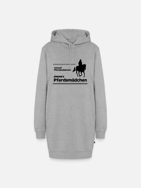 Pferdemädchen Pferdespruch Geschenk Reiten Mädchen - Hoodie-Kleid - Grau meliert