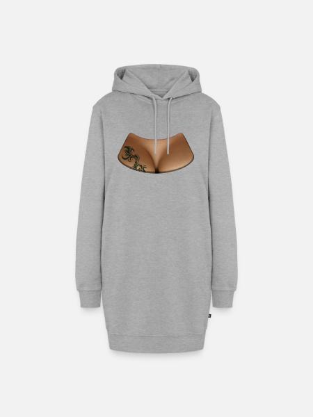 Dekolleté mit Tribal - Hoodie-Kleid - Grau meliert