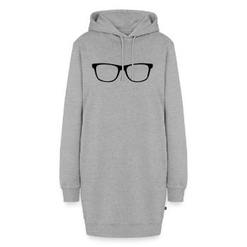 Geek glasses - Hoodie-Kleid - Grau meliert - Vorne - AI Model Female 172 light (172cm)