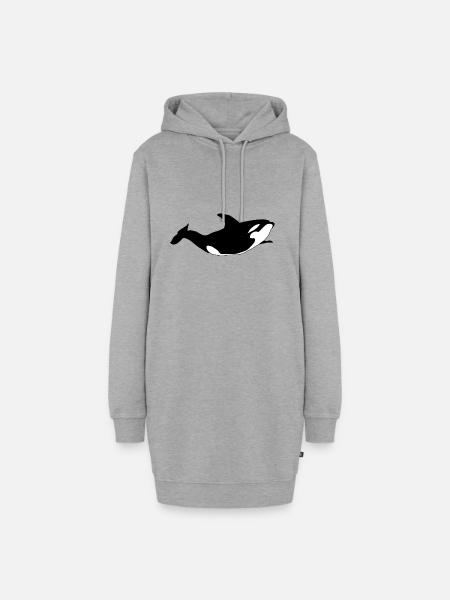 Schwertwal - Hoodie-Kleid - Grau meliert