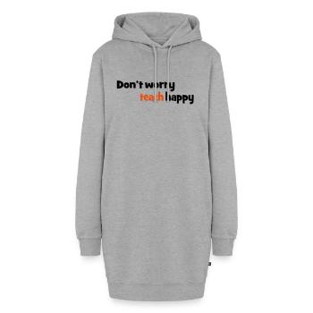Lehrer - Hoodie-Kleid - Grau meliert - Vorne - AI Model Female 172 light (172cm)
