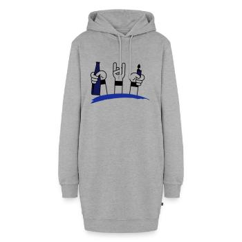 Festival - Hoodie-Kleid - Grau meliert - Vorne - AI Model Female 172 light (172cm)