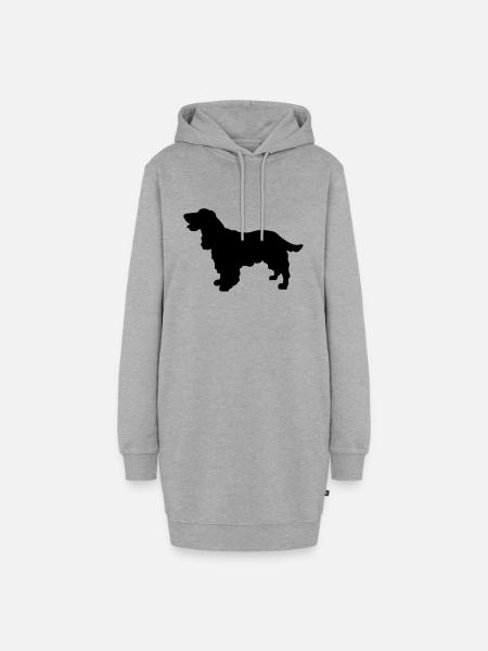 Cocker Spaniel Hund - Hoodie-Kleid - Grau meliert