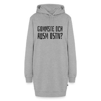 Sachsen Sprüche DDR Ossi sächsisch Ostdeutsch - Hoodie-Kleid - Grau meliert - Vorne - AI Model Female 172 light (172cm)