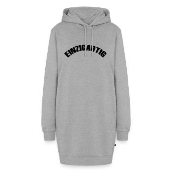 einzigartig - Hoodie-Kleid - Grau meliert - Vorne - AI Model Female 172 light (172cm)