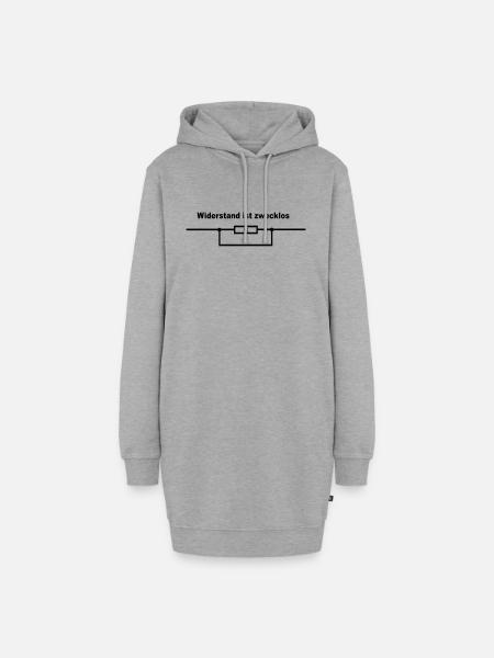 Widerstand ist zwecklos - Hoodie-Kleid - Grau meliert