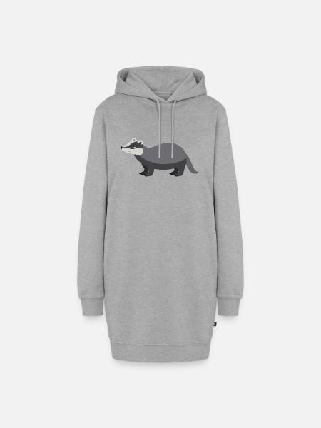 Dachs - Hoodie-Kleid - Grau meliert