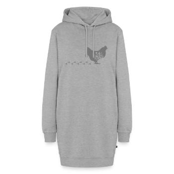 blumiges laufendes Huhn Silhouette - Hoodie-Kleid - Grau meliert - Vorne - AI Model Female 172 light (172cm)