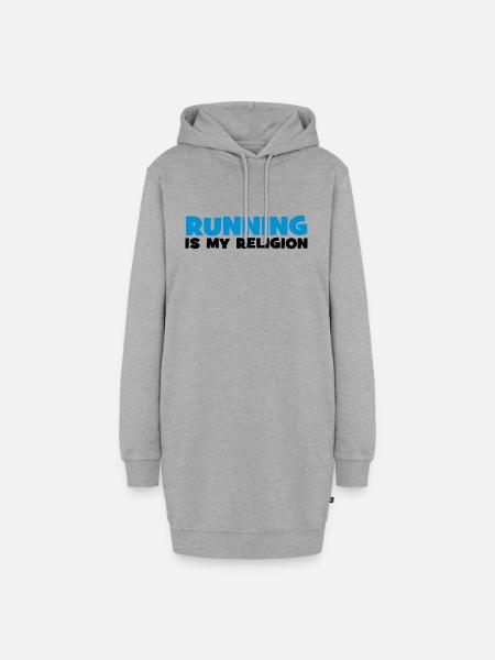 running - Hoodie-Kleid - Grau meliert