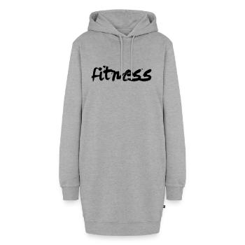 Fitness - Hoodie-Kleid - Grau meliert - Vorne - AI Model Female 172 light (172cm)