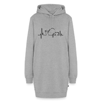 Angler Herschlag - Hoodie-Kleid - Grau meliert - Vorne - AI Model Female 172 light (172cm)