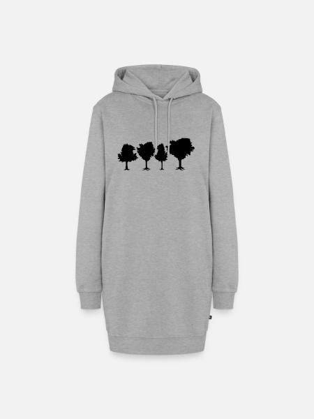 Trees - Hoodie-Kleid - Grau meliert